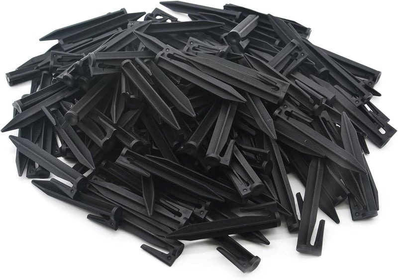 Multisland 200Pcs 3.3" Plastic Boundary Wire Stakes Lawn Stakes Tent Pegs for Installation Robot Lawn Mower, Pet Fence, Camping Tent, Home Gardening - Image 1